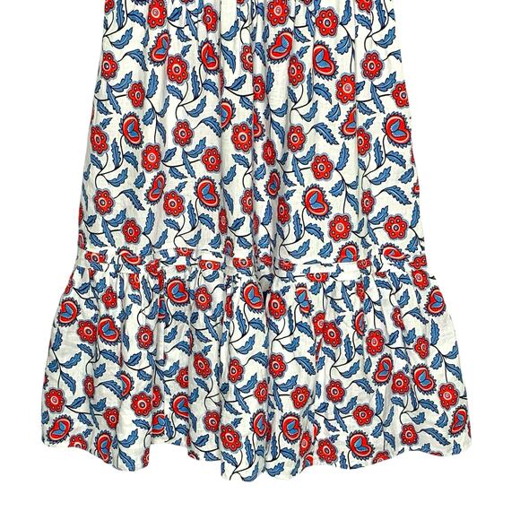 Boden 10P Petite NEW Eve Linen Midi Dress Ivory Floret Vine Prairie Floral - Picture 6 of 9